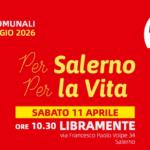In vista delle elezioni comunali del 24 e 25 maggio 2026, il Movimento 5 Stelle organizza un incontro pubblico dal titolo “Per Salerno, Per la Vita”